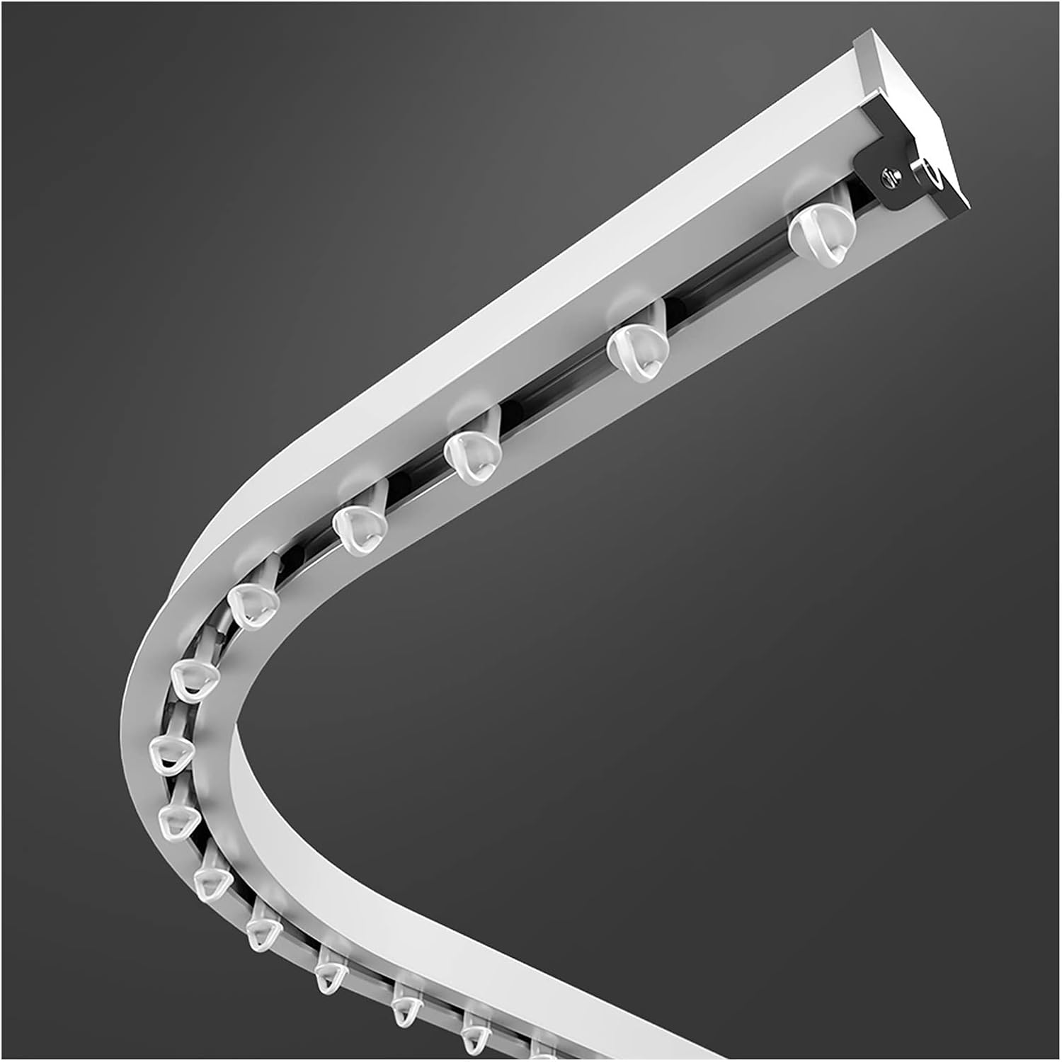 LZMZMQ White Room Divider Curtain Rod Hidden, Aluminum