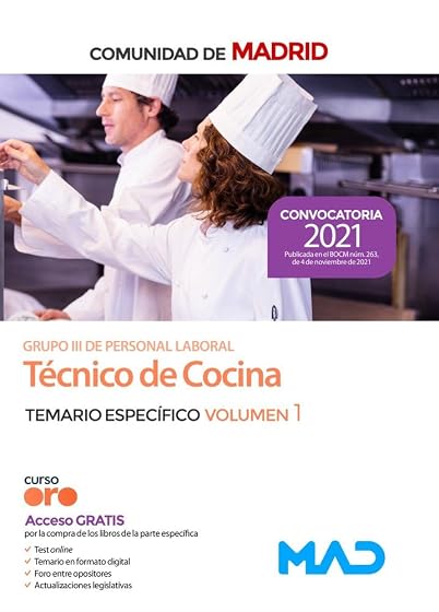 Técnico de Cocina de la Comunidad de Madrid . Temario específico volumen 1