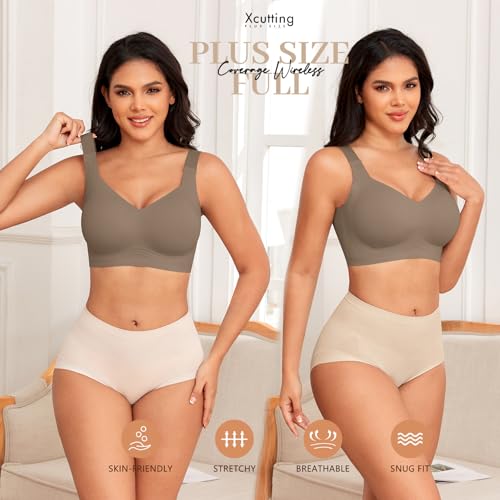Image of Xcutting Women Wirefree Bras for Women Full Coverage No Underwire Everyday Bras Comfortable Wireless Padded Bras