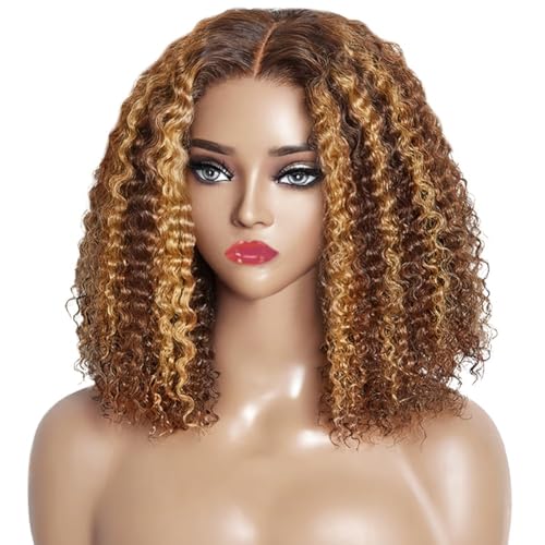 Ombre Lace Front Wig Human Hair 7x5 Short Curly Wig