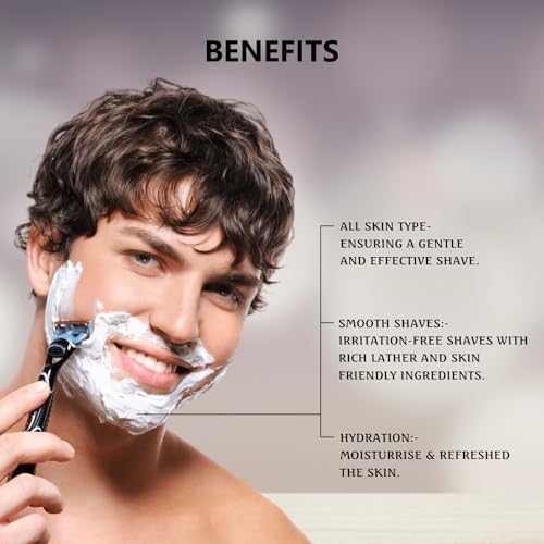 Image of Vetoni Eco Pack Shaving Cream for Men - Regular Skin, Menthol & Mixed Fruit Aroma for a Refreshing, Smooth and Energizing Shave Experience,(100 g), Pack of 3