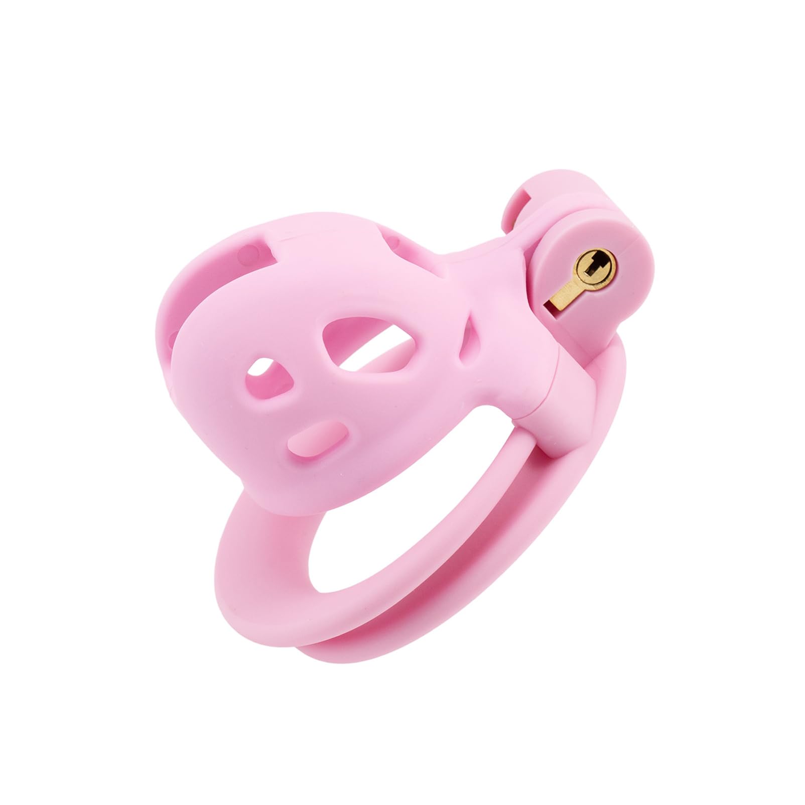 Chastity Cage Hommes avec 4 tailles différentes Double Arc Rings 3D Imprimé Cage à pénis/Cock Cage SM Bondage Sex Toy Set pour Homme Fétiche Exercice du Pénis (Nano,Pink)