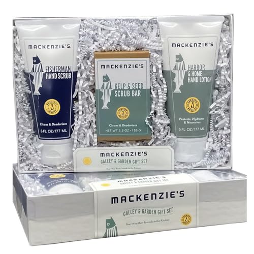 MacKenzie's Galley & Garden Gift Set - Gifts for Men - Gifts for Women - Gifts for Cooks - Gifts for Gardeners - Fisherman Hand Scrub - Natural Soap - Hand Lotion