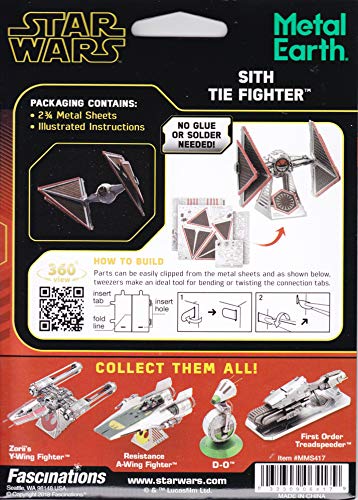 Maqueta 3D Metal Star Wars Sith Tie Fighter miniatura 7