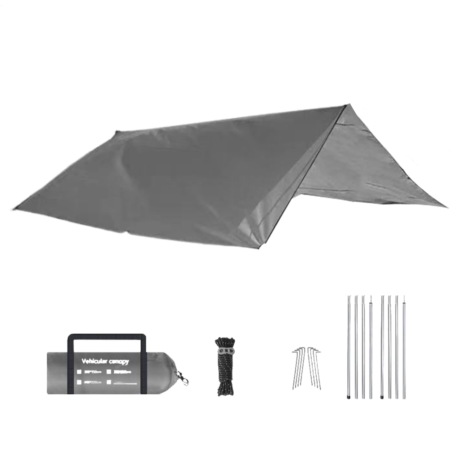 Tenda da sole per auto, impermeabile, robusta, grande protezione solare – tettuccio da campeggio per SUV, affidabile dispenser di e protezione dalla pioggia per attività all'aperto, parcheggio e