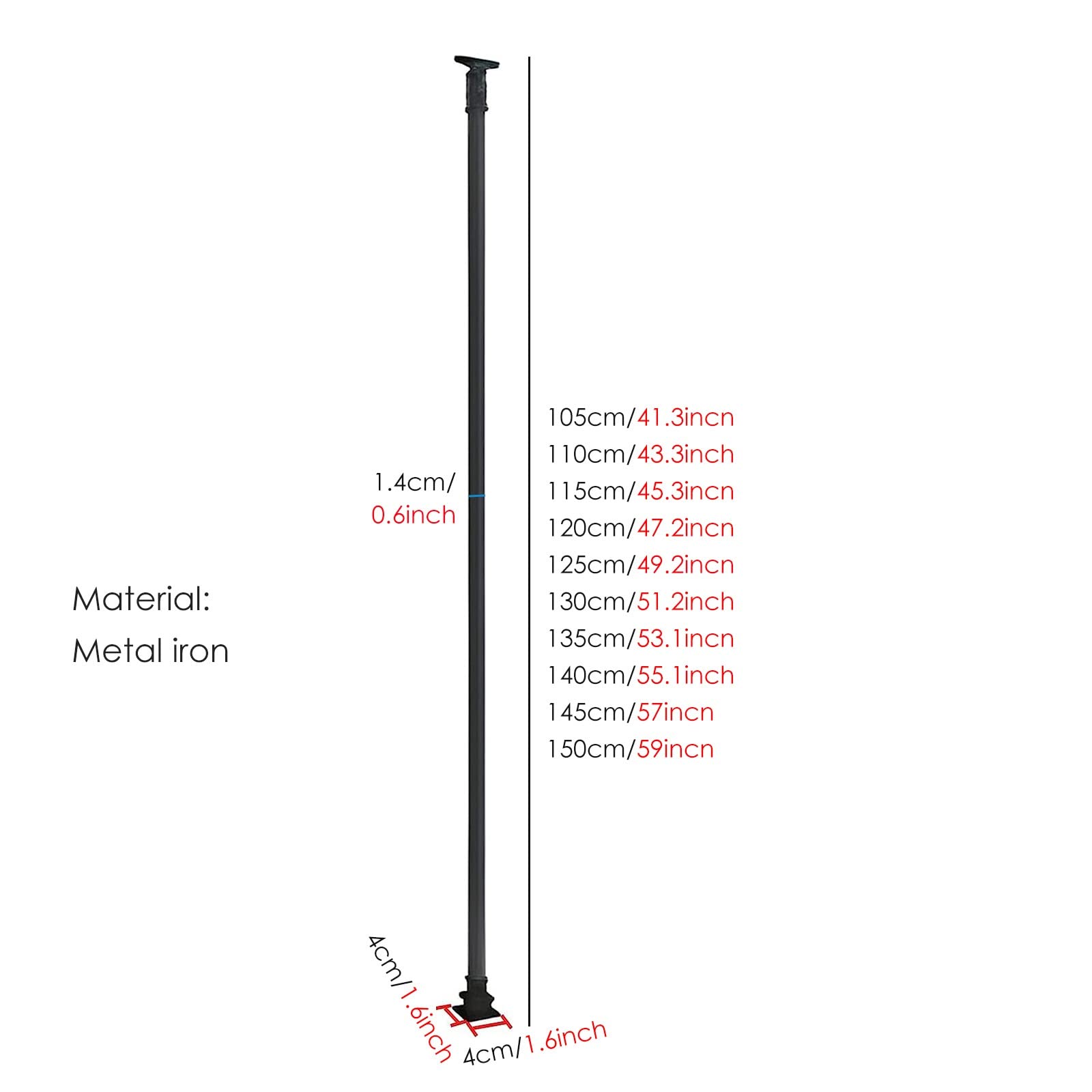10 Soportes Metálicos Ajustables Para Husillos De Escalera · Rastrillo Negro Mate · Fijaciones Incluidas · Pack 5 Pares