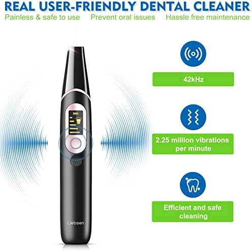 Dental Cleaner kit Teeth Cleaning Kit with 5 Modes IPX6 Waterproof LED 4 Replaceable Cleaning Heads