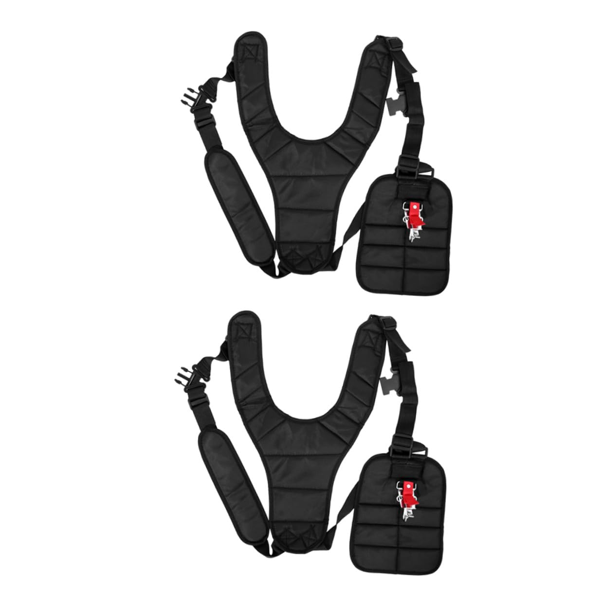 SUPVOX Hombro para Desbrozadora, Arnés Doble 2 Piezas Negro | Tejido y Acero Inoxidable, para Trimmers Cutters, Uso al Segar el Césped