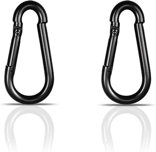 High-PQ Black Carabiner, Heavy Duty Galvanized Steel Spring Snap Hook Carabiner 