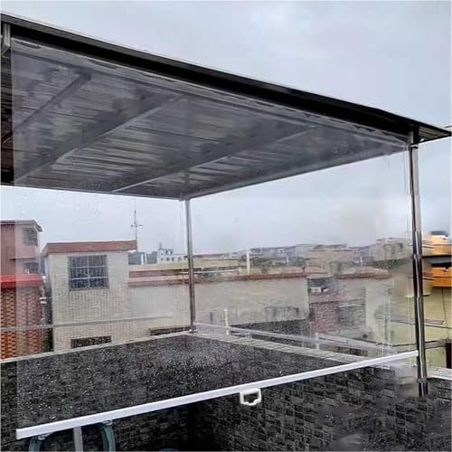Persiana Enrollable de PVC Transparente Impermeable & Antiviento - con Asa para Exteriores/Pérgola, Interior Cocina/Baño y Congelador Aislamiento Térmico Antipolvo 0.5mm(W55xH140cm)