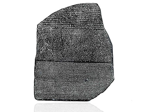 Forum Traiani piedra de Rosetta u0096 Decoración de pared de roseta en Egipto 1799 cimientos como piedra en relieve de yeso u0096 Hieroglyfón egipcio entziffert de Jean-Francois Champollion