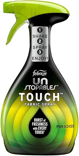 Febreze Unstopables Touch - Aerosol para tela y eliminador de olores, Paradise, 27 onzas