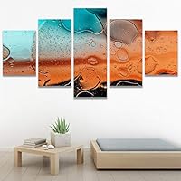 SIGNWIN 5 Panel Canvas Wall Art Modern Art Abstract Fluids for Home Decorations Ready to Hang - 60