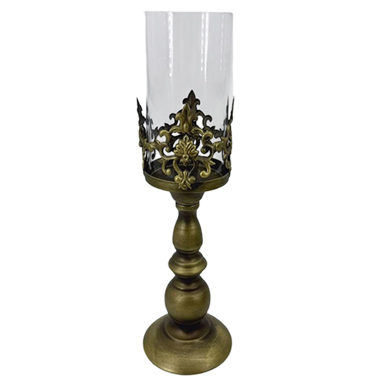 Jazuaiao Windbreak Holders Pillar Candleholders with Clear Glass Sleeve Decorative Stand for Centerpieces Holders with Clear Glass Sleeve
