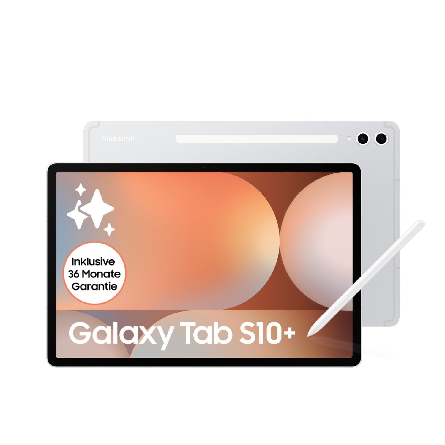 Samsung Galaxy Tab S10+ AI Tablet, Android Tablet, 12 GB RAM, 512 GB Speicher, AMOLED-Display, Antireflexionsbeschichtung, Inkl. S Pen, WiFi, Platinum Silver, 36 Monate Herstellergarantie