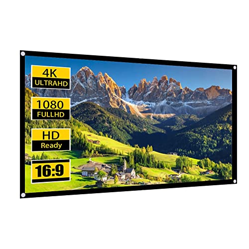 60" Projector Screen, 60Inch Small 16:9 Hd Foldable Anti-Crease Video Projection Screen, Portable 4:3 Outdoor Indoor Home Theater Movie Projector Curtain Fit For Party Camping Movie Bedroom #TOP2