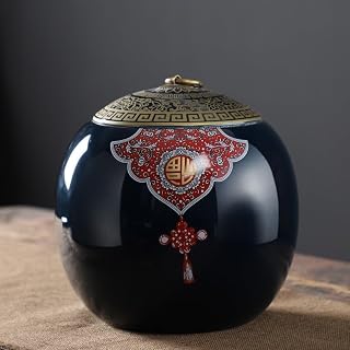 CHICKEN Tea Storage Tank Retro Tea Storage Jar Ceramic Sealed Storage Jar Kitchen Honey Jar Suitable for Homes, Cafes, Restaurants, Etc. Multifunctional Storage Jar (Color : A)
