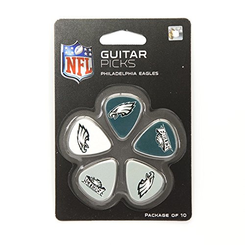 Woodrow Guitar by The Sports Vault NFL Philadelphia Eagles Guitar Picks, 10 Pack , Green, 1-Inch x 1-3/16-Inch