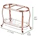 mDesign Decorative Makeup Brush Storage Organizer Tray Stand for Bathroom Vanity Counter Tops, Dressing Tables, Cosmetic Stations - 3 Sections with Removable Bottom Tray - Rose Gold/Clear