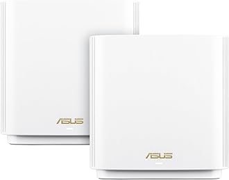 ASUS ZenWiFi Whole-Home Tri-band Mesh WiFi 6E System (ET9 2PK), Coverage up to 5,500 sq.ft, 7800Mbps, new 6GHz band, AiMesh, Lifetime Free Internet Security, Parental Control, EasySetup, Instant Guard