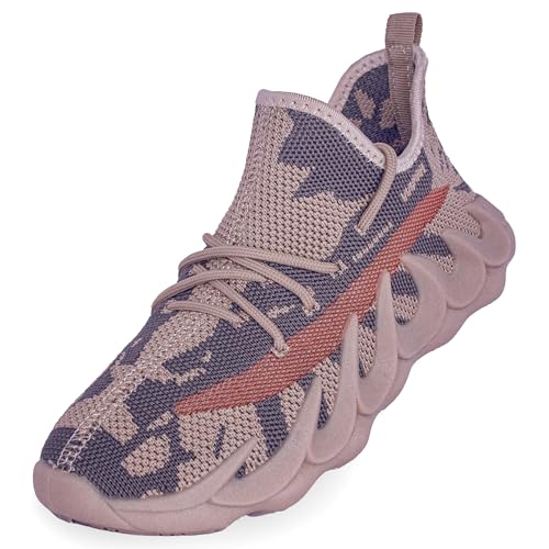 Parisex Kids Outdoor Running Shoes, Boys Non-Slip Mesh Lightweight Walking Sneakers, Girls Athletic Sports Tennis Shoes