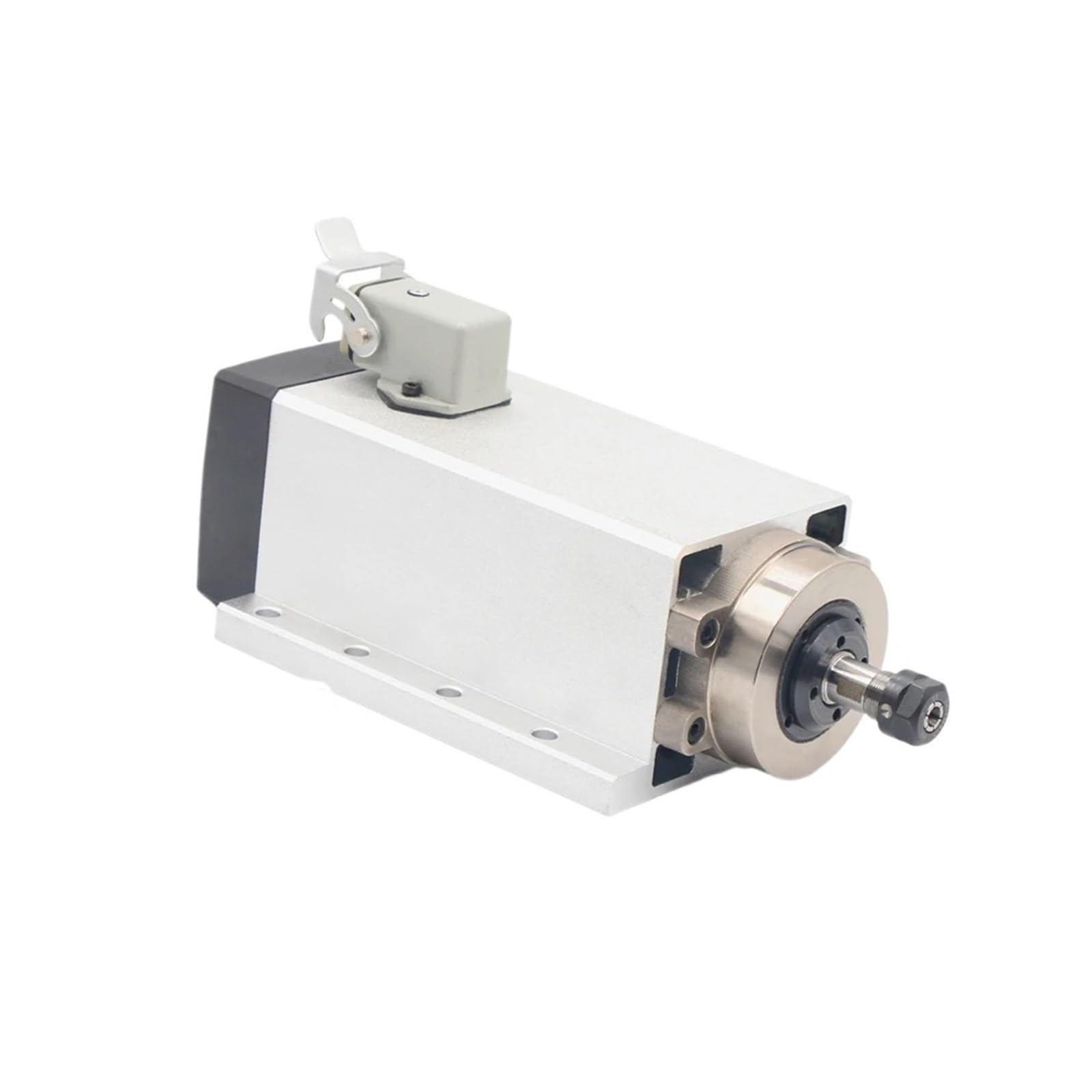 Evpeoetcpc 110V Air Cooled Spindle Motor, 1.5Kw Square Spindle Motor Er11 Collet With Flange 4 Pcs Bearings For Cnc Router Engraving(110V)