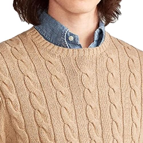 Men's Crewneck Loose Fit Pullover Classic Warm Texture Sweatshirts Casual Twist Textured Long Sleeve3