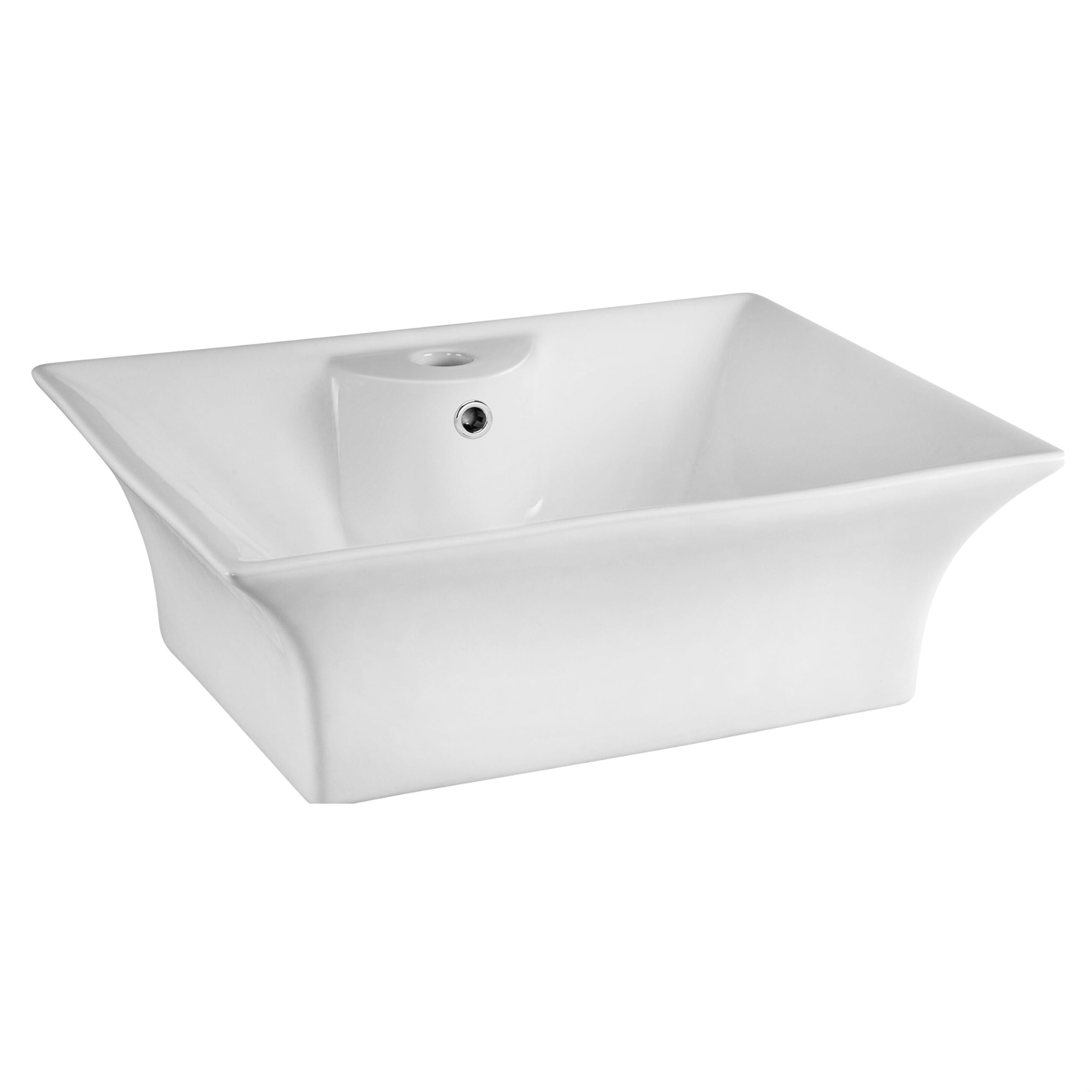 Balterley Modern Bathroom Rectangular Vessel Basin For Countertop, White Vitreous China, Contemporary Design, 496 Mm 5056211840954