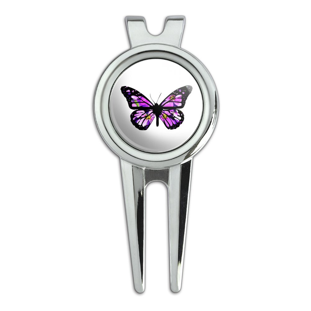GRAPHICS & MORE Butterfly with Flowers Golf Divot Repair Tool and Ball Marker