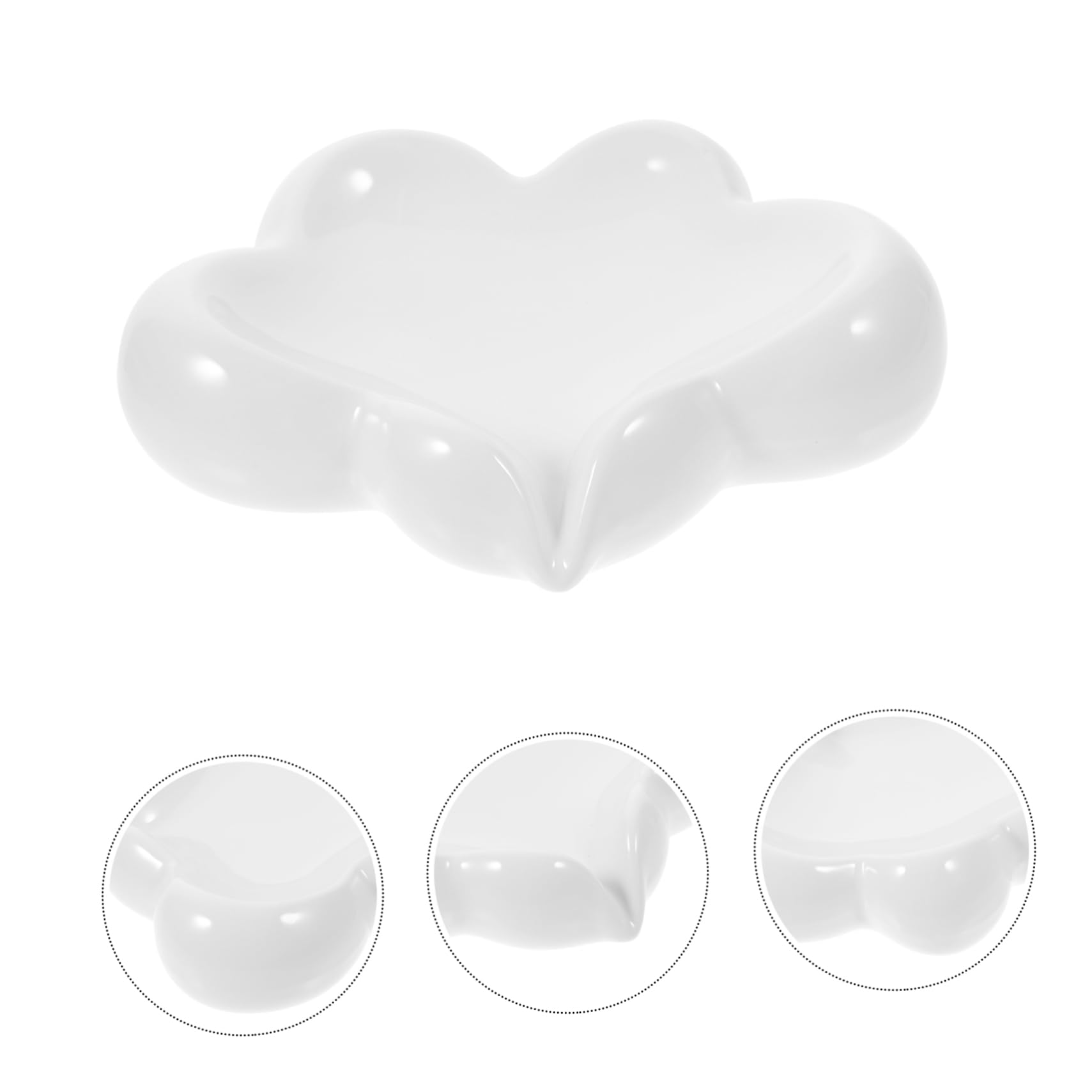 Jabonera de Porcelana en Forma de Nube de Color Claro para Baño