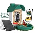 WAVEEME Bird Feeder with Camera, 2-in-1 Bird Bath and Perch, 3K Live View, Squirrel-Proof Cable, 2.4G WiFi, AI Detection, Instant Arrival Alerts, Backyard Birdwatching Gift for Birdlovers