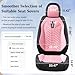 Coverado Car Seat Covers Full Set, 5 Seats Universal Seat Covers for Cars, Breathable Fabric& Faux Leather Auto Seat Cushions, Front and Rear Seat Protectors Fit for Most Sedans SUV Truck, Pink