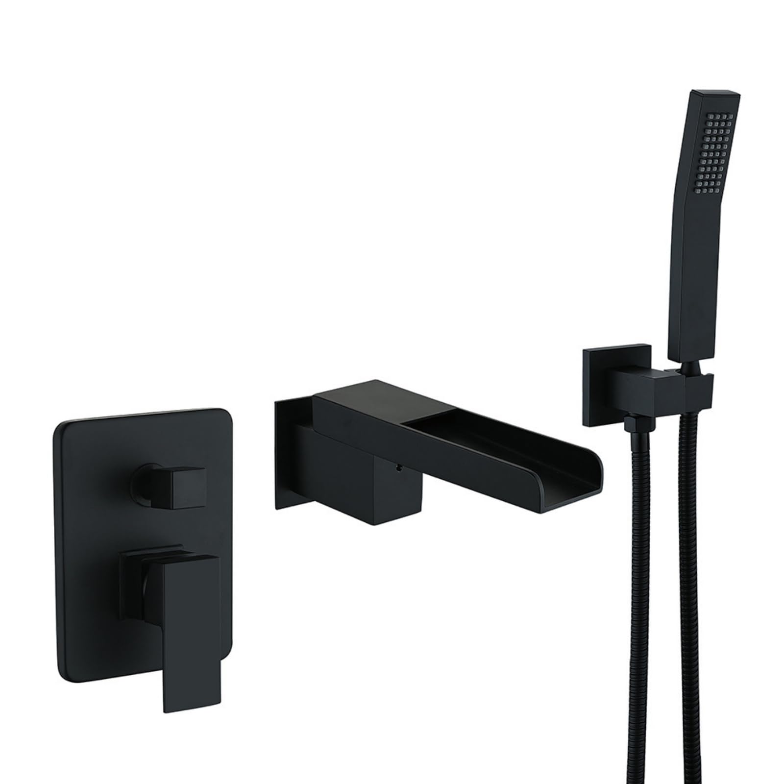 NZPOST Bath Shower Mixer Tap Brushed Gold Bath Taps with Shower Attachment Waterfall Shower Head and Hose