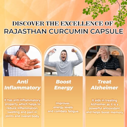 Image of Curcumin Capsules by Rajasthan Aushdhalaya | 30 Capsules | Turmeric tonic & Anti Oxidant|Pack Of 1