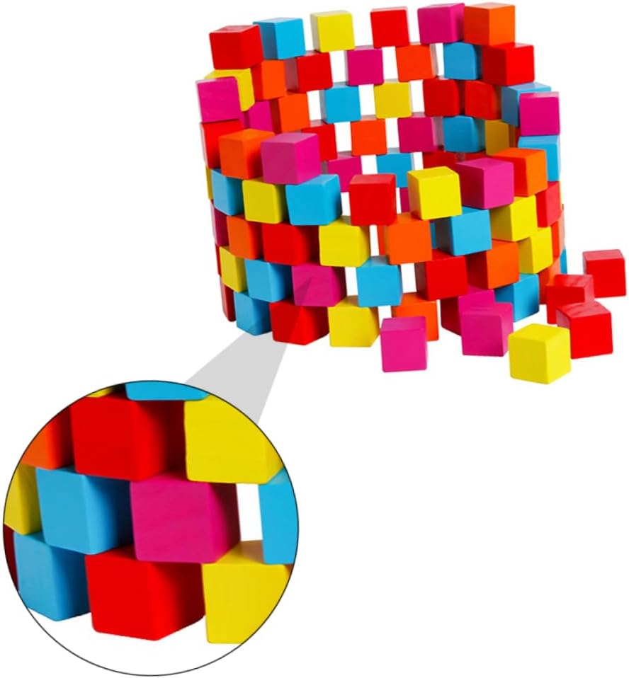YARNOW 100PCS Colorful Cube Blocks Early Education Building for Safe Concept Learning Creative Play and DIY Activities