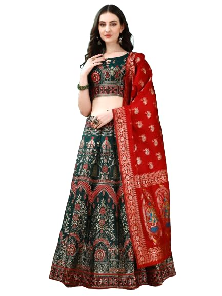 GenericJAYA CREATION BANARASI JAQUARD LEHENGA CHOLI
