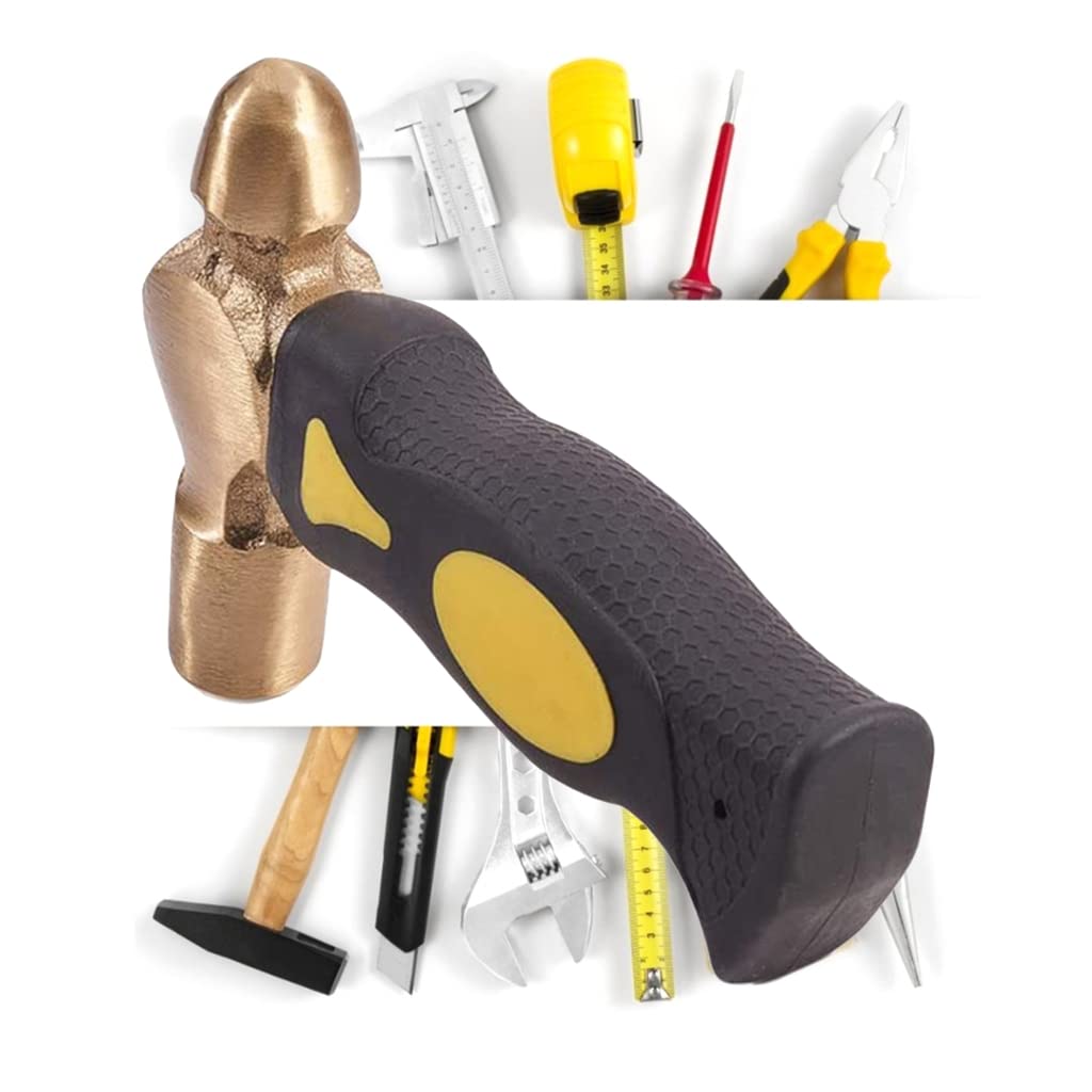 1Lb Brass Hammer Mallet Short Handle Stamping Texturing Disc Hammer Metal Forming Tool For Art