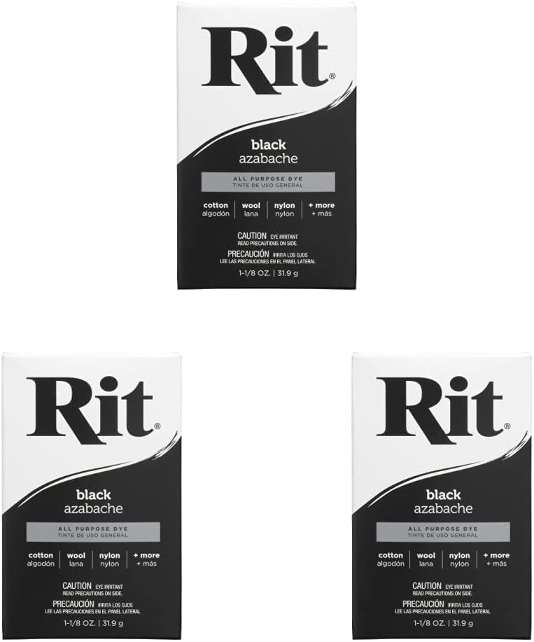 Rit Dye Powdered Fabric Dye, Black (Pack of 3) Arts