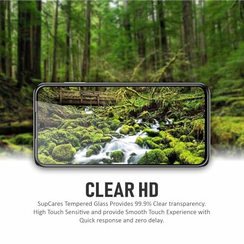 Image of SupCares Tempered Glass for Samsung Galaxy M35 (6.6 Inch) With Installation Kit | Military-Grade Gorilla Screen Protector | Edge to Edge Coverage | Black