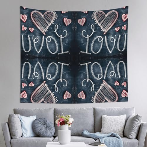 Tapiz grande JEJEA de corazones para renovar la pared de tu dormitorio