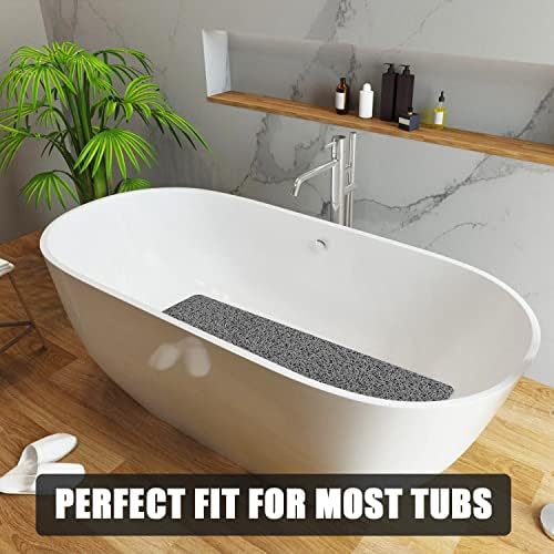 Shower Mat (100*40CM), Non Slip Bath Mats for Inside Bath, Anti Mould Antibacterial PVC Loofah Shower Mat, Soft Comfort Bath Mat Massage Mat for Shower Stall, Quick Drying
