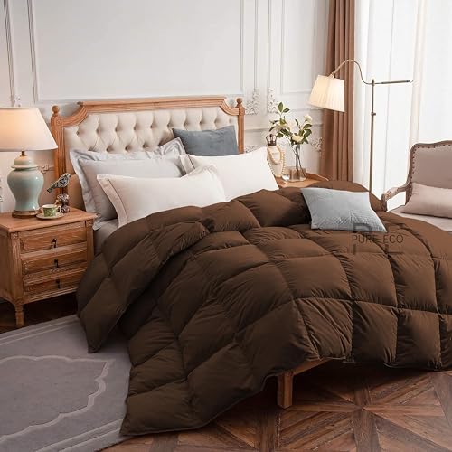 Image of PURE ECO 300 GSM Comforter for Single Size - Luxury & Soft Microfiber 300 GSM Comforter for Winter - Duvet /Blanket Single Size (60 inchX90 inch) - Chocolate Brown Color