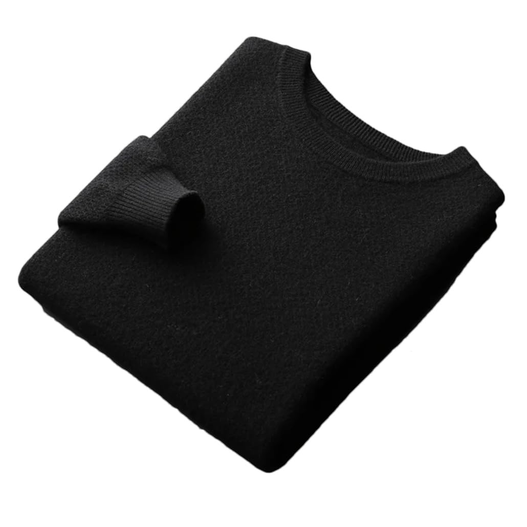 Dninmim Suéter de punto de lana para hombre Otoño Invierno O-cuello grueso Jersey casual de negocios