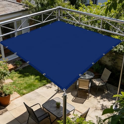 Voile d'ombrage étanche 4.5x5m rectangle bleu foncé pour terrasse