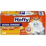 Hefty Ultra Strong Tall Kitchen Trash Bags, Citrus Twist Scent, 13 Gallon, 40 Count