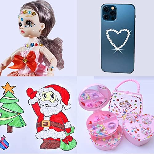 Gem Stickers 1564pcs Self Adhesive Gems Rhinestone Stickers Acrylic Crystal Gem Stickers Multicolor Assorted Shapes Jewels with Tweezers for Nails Body Face Makeup Festival Kids DIY Crafts