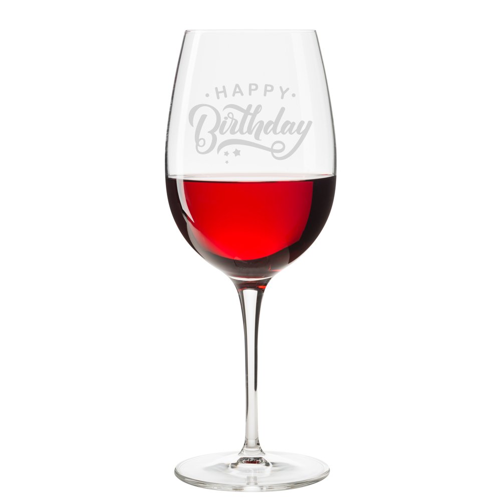 Happy Birthday Engraved 18 oz Wine Glass
