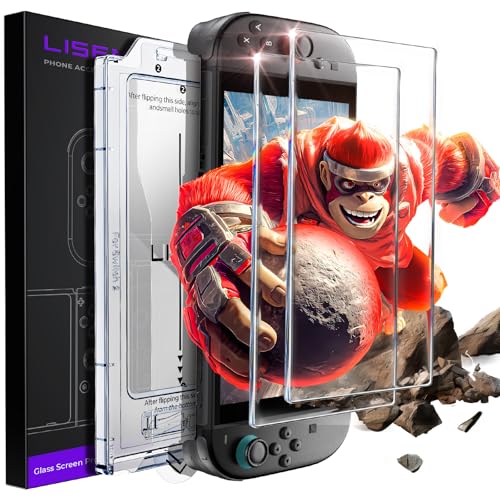 LISEN Auto-Ausrichtung 2 Stück für Nintendo Switch 2 Panzerglas, Bubble Free Schutzfolie, Full-Screen Abdeckung, Einfache Installation, Automatische Staubentfernung, 9H Härte, Anti Kratzer Ultra HD., 10.98 €
