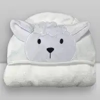 Toalha de Banho Baby com Capuz Laço Bebê Animada (Ovelha Branco)
