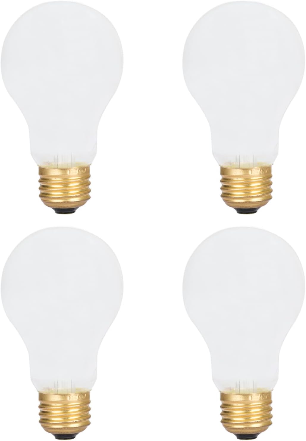 haraqi 4 Pack 40 Watt A19 E26 Medium Base 130 Volt Incandescent Light Bulbs, Standard Household Bulbs for Bedroom, Living Room